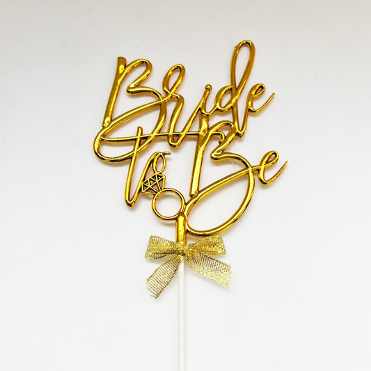 Bride To Be Cake Topper Gold