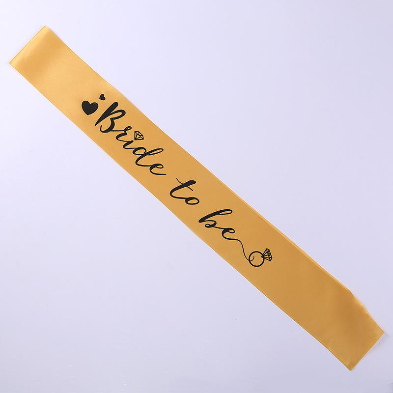 Bride To Be Yellow Sash Black Text