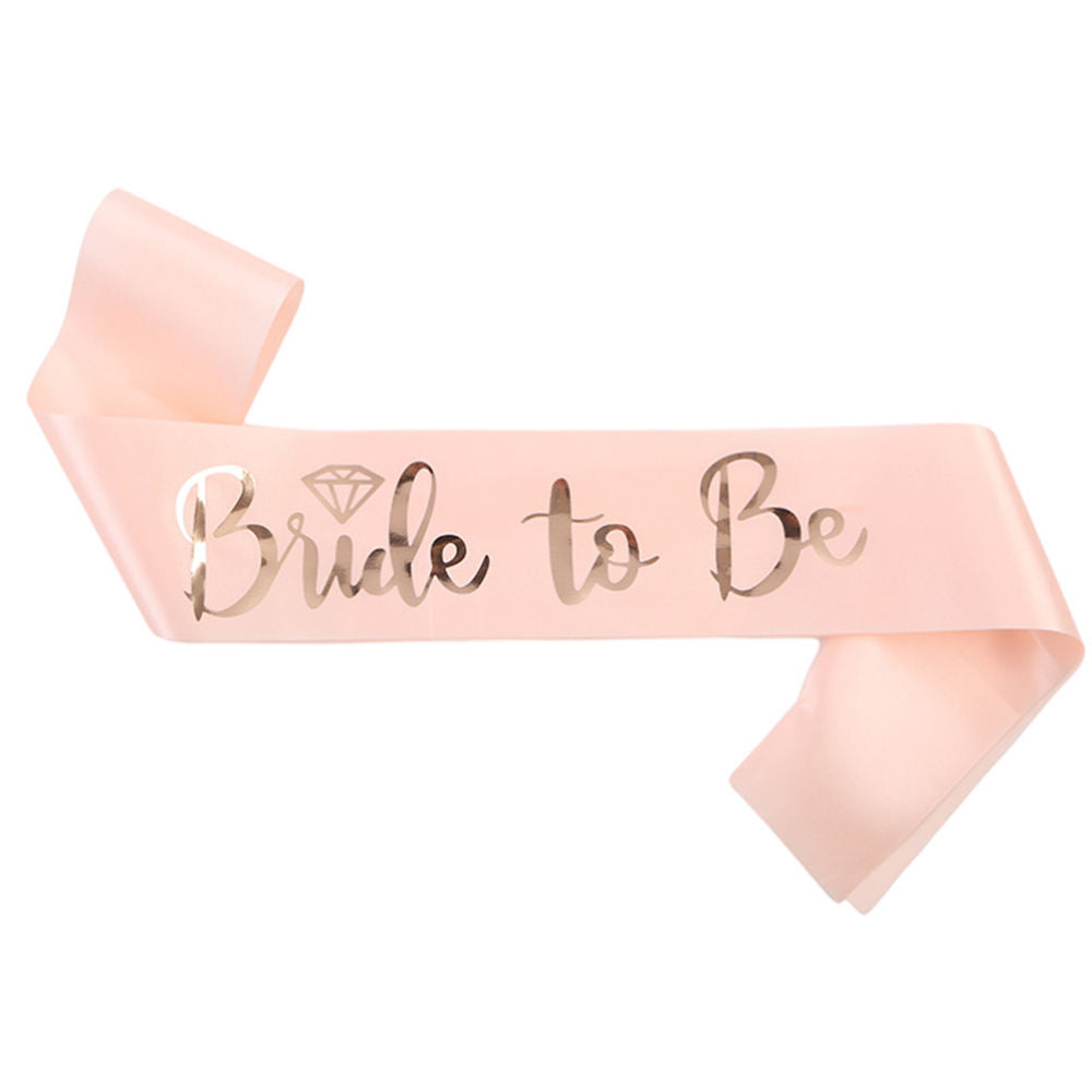 Bride To Be Peach Sash Gold Text