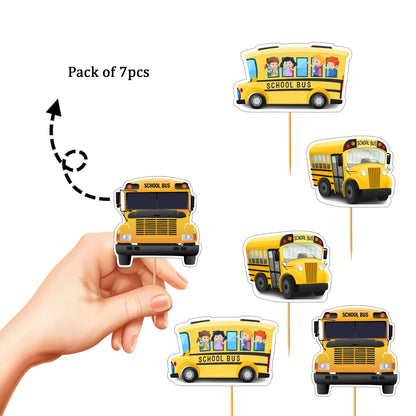 School Bus Cup Cake Topper