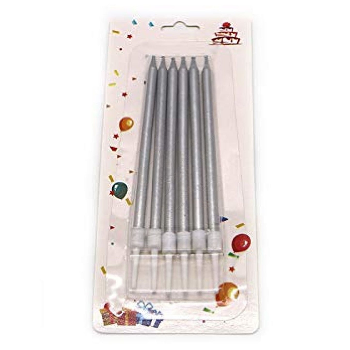 Metallic Slim, Long Candles Silver