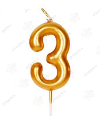 Gold Number Candles