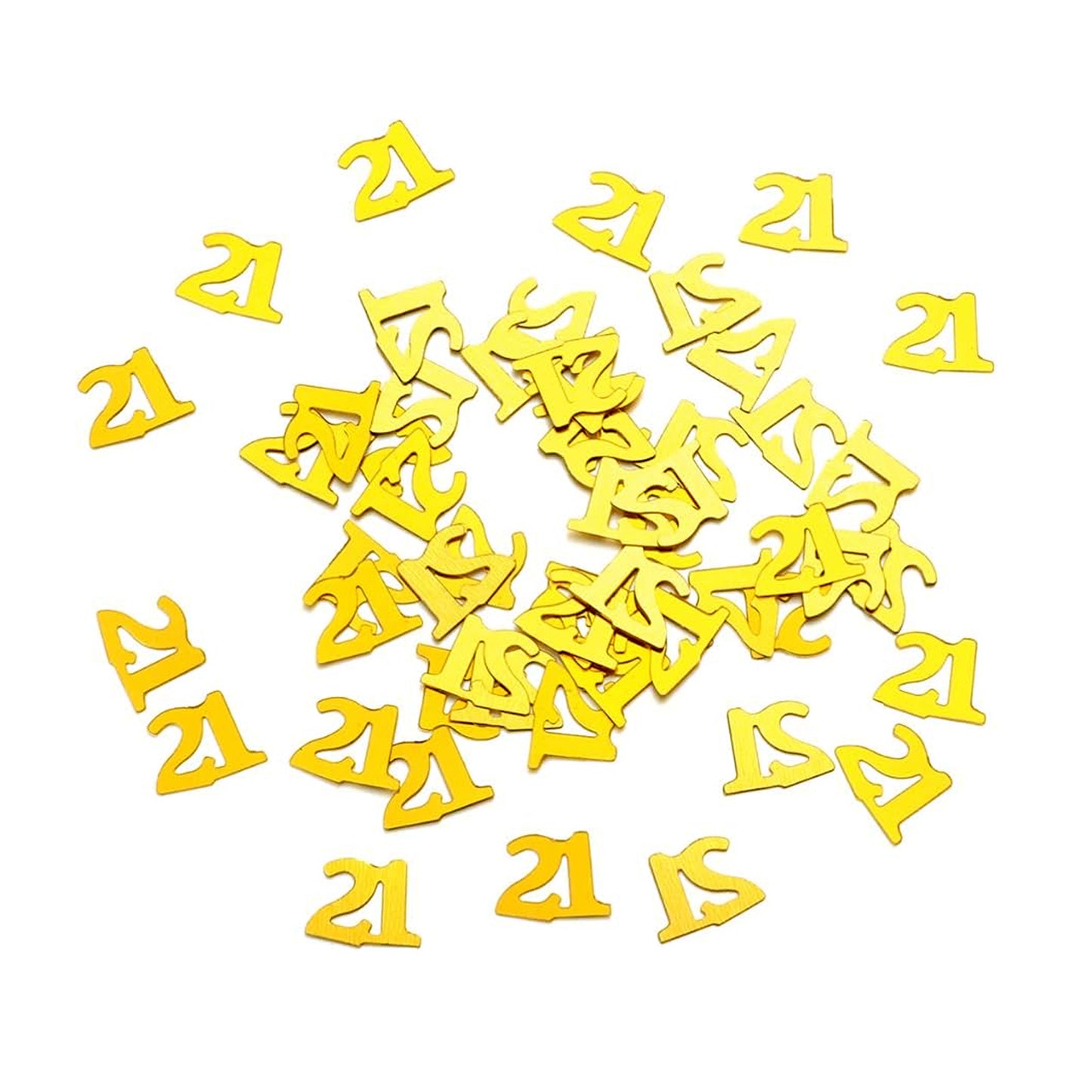 Number 21st Table Confetti Gold