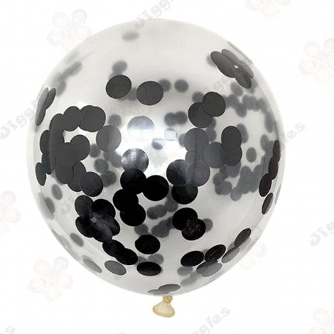 Confetti Black Balloon