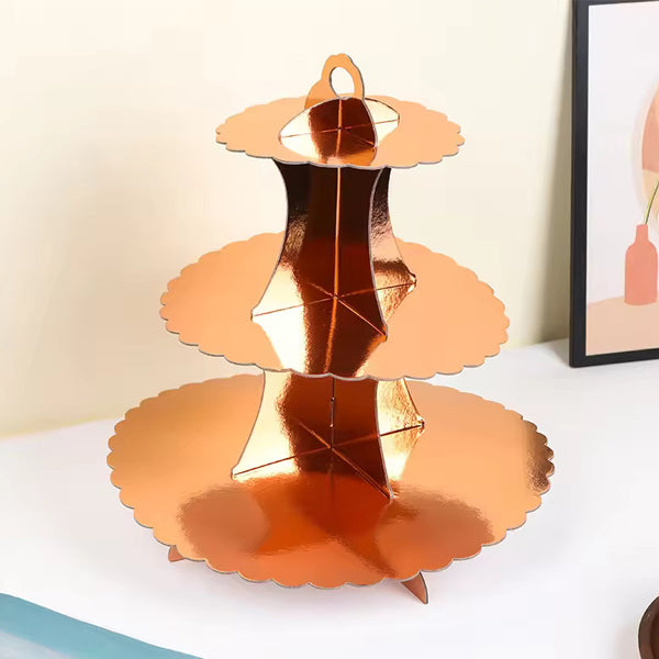 Metallic Rose Gold Cupcake Stand