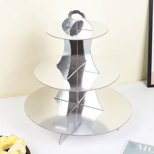 Cupcake Stand Metallic Silver
