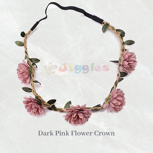 Dark Pink Flower Crown