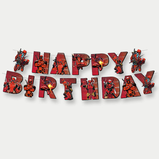 Deadpool Theme Letter Banner