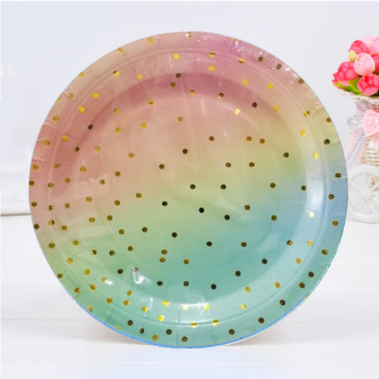 Gold Polka Dot Paper Plate