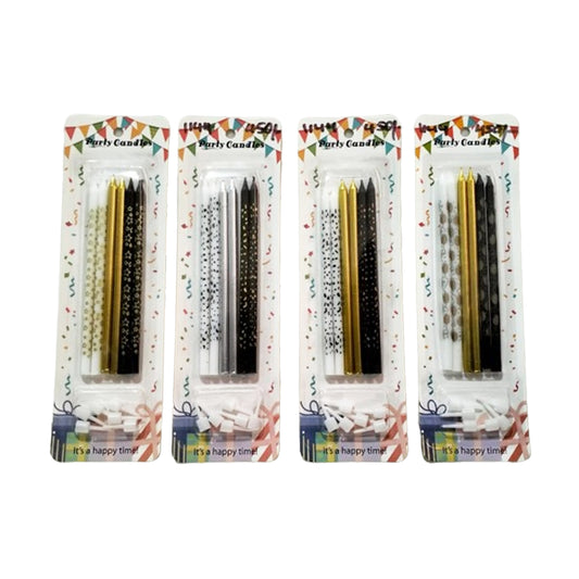 Metallic Gold, Black, White Candles
