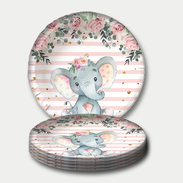 Elephant Theme Paper Plates