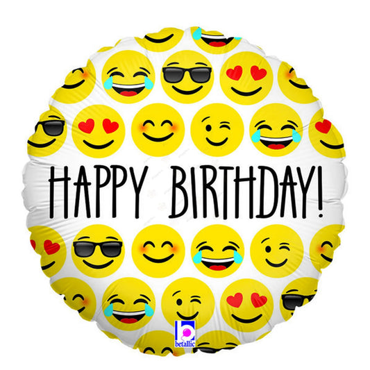 Emoji Happy Birthday Foil Balloon