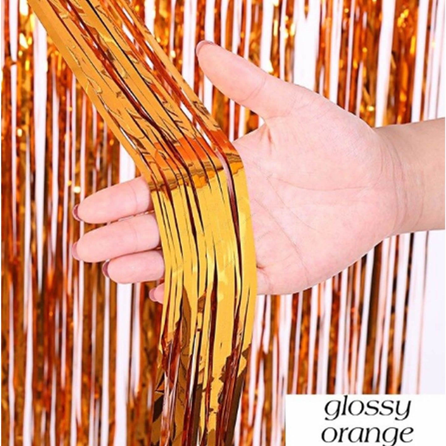 Glossy Bronze Foil Fringe Curtain