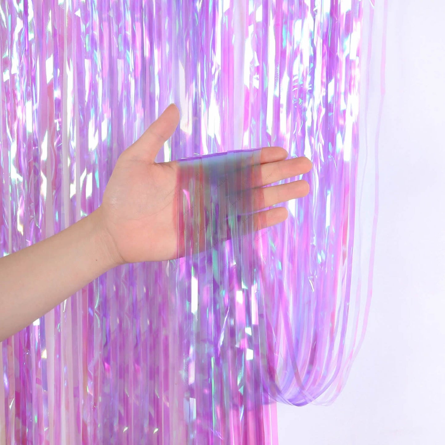 Iridescent Purple Foil Fringe Curtain