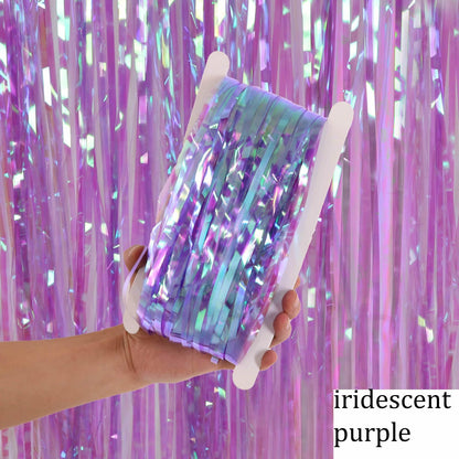 Iridescent Purple Foil Fringe Curtain