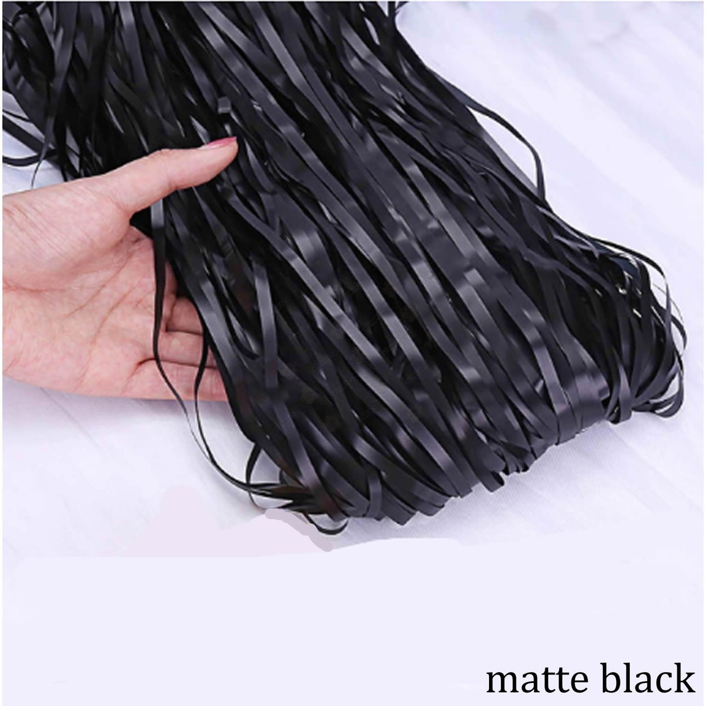 Matte Black Foil Fringe Curtain