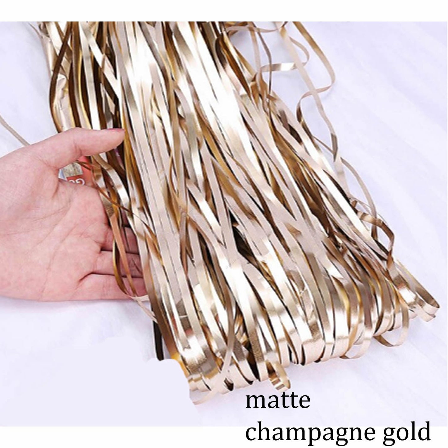 Matte Champagne Gold Foil Fringe Curtain