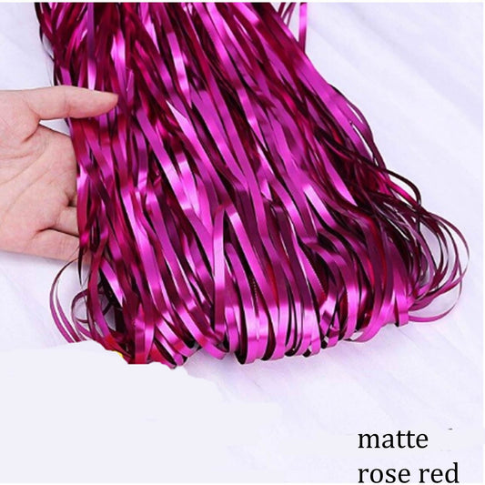 Matte Hot Pink Foil Fringe Curtain