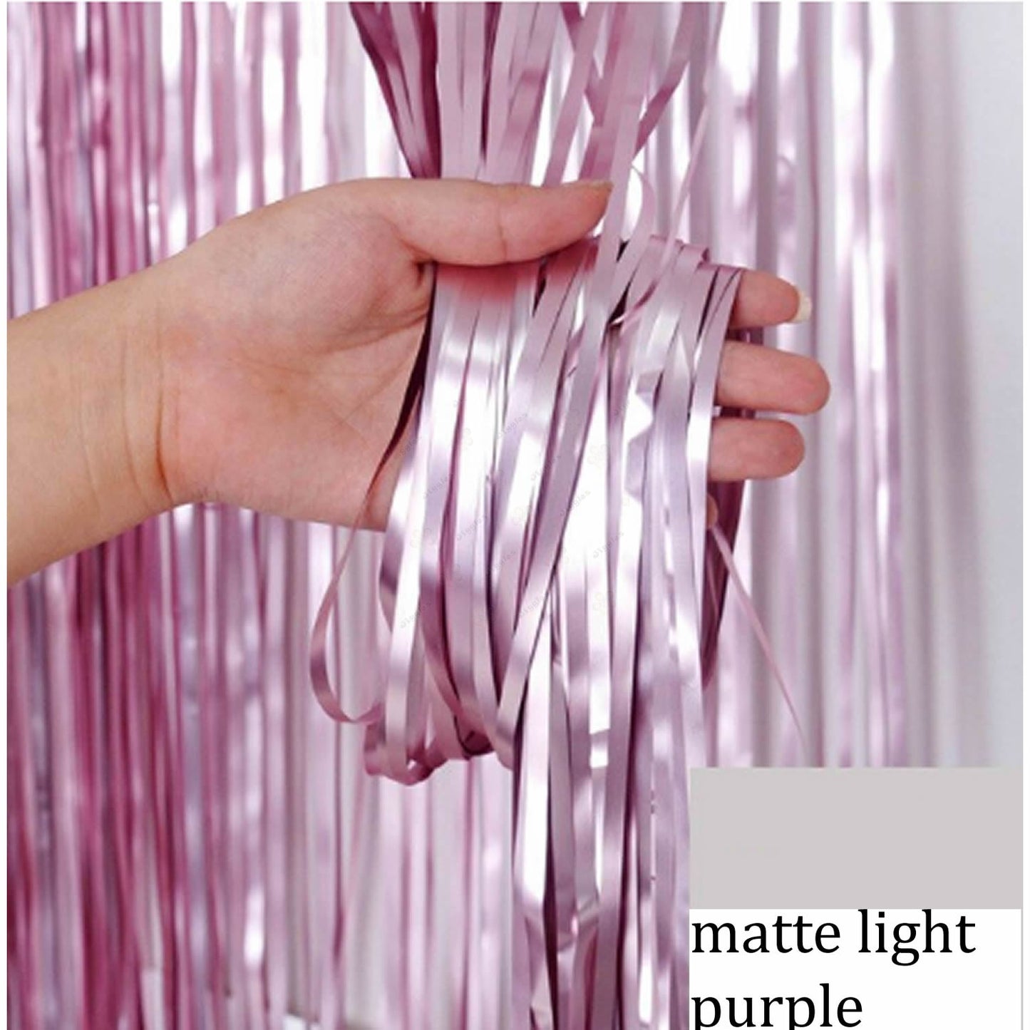 Matte Light Purple Foil Fringe Curtain