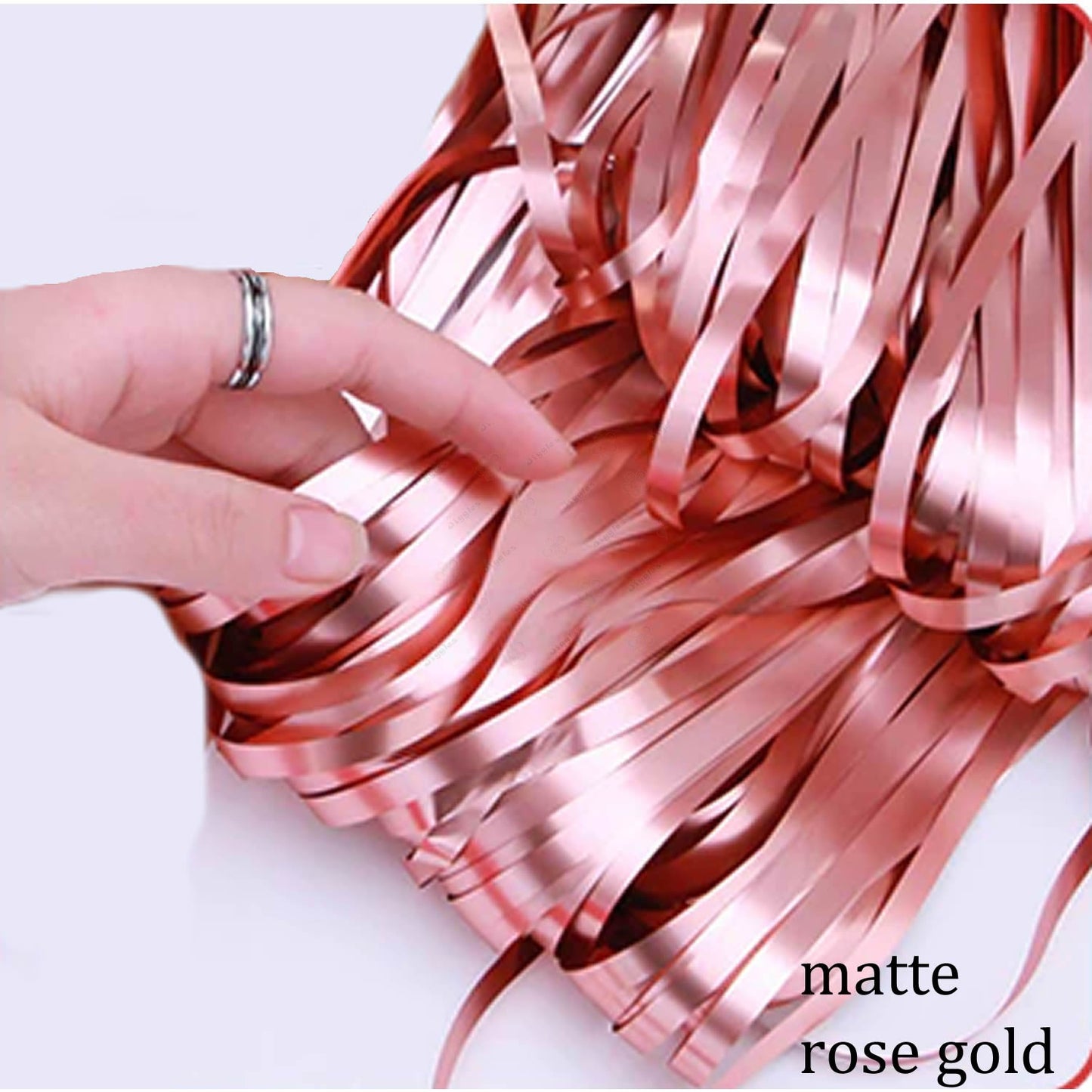 Matte Rose Gold Foil Fringe Curtain