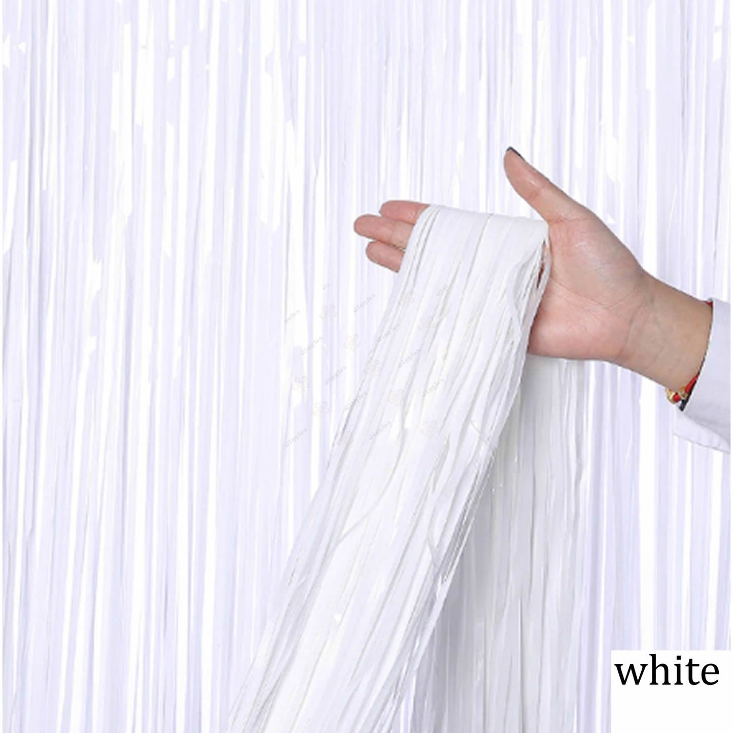 White Foil Fringe Curtain