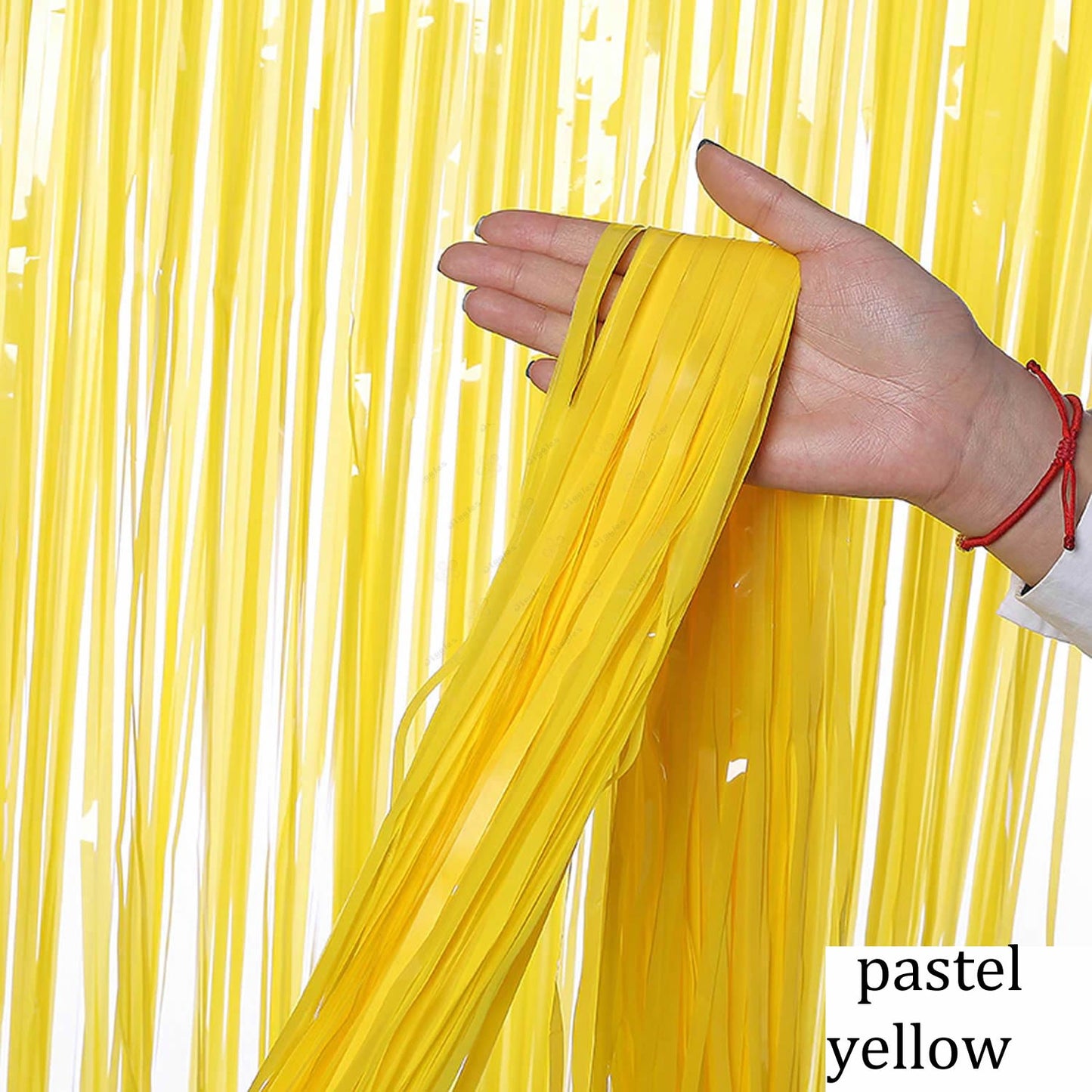 Pastel Yellow Fringe Curtain