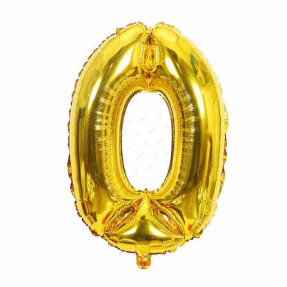 32 inch Foil Number 0 Gold Balloon