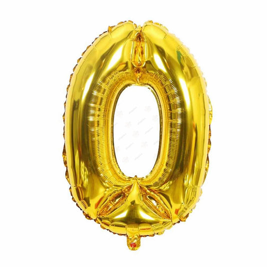 32 inch Foil Number 0 Gold Balloon
