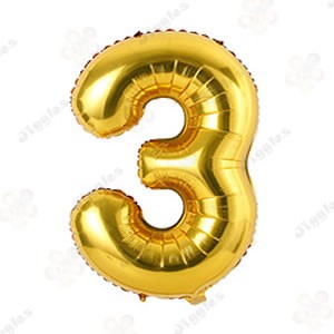 32 inch Gold Foil Number 3 balloon