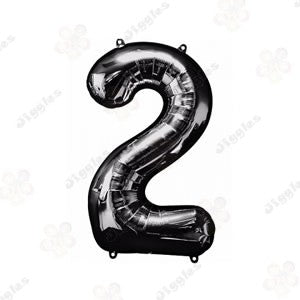 Foil Number Balloon Black 32" (Air Filling Only)