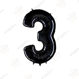 Foil Number Balloon Black 32" (Air Filling Only)