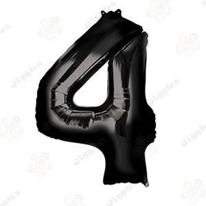 Foil Number Balloon Black 32" (Air Filling Only)