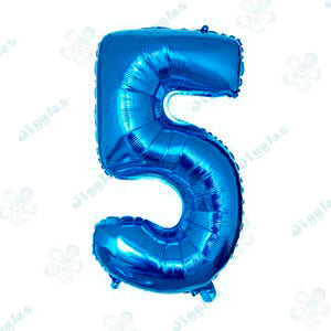 Foil Number Balloon  Light Blue 40"