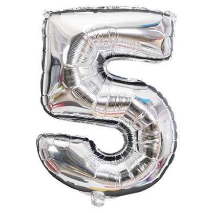 Foil Number Balloon Silver 32" (Air Filling Only)