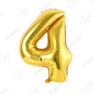 32 inch Gold Foil Number 4 balloon