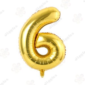 32 inch Gold Foil Number 6 balloon