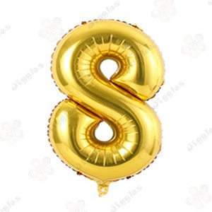 32 inch Gold Foil Number 8 balloon