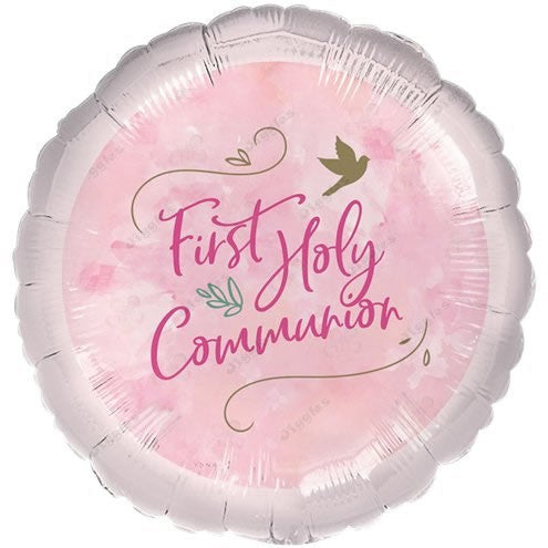 1st Holy Communion Foil Balloon Pink