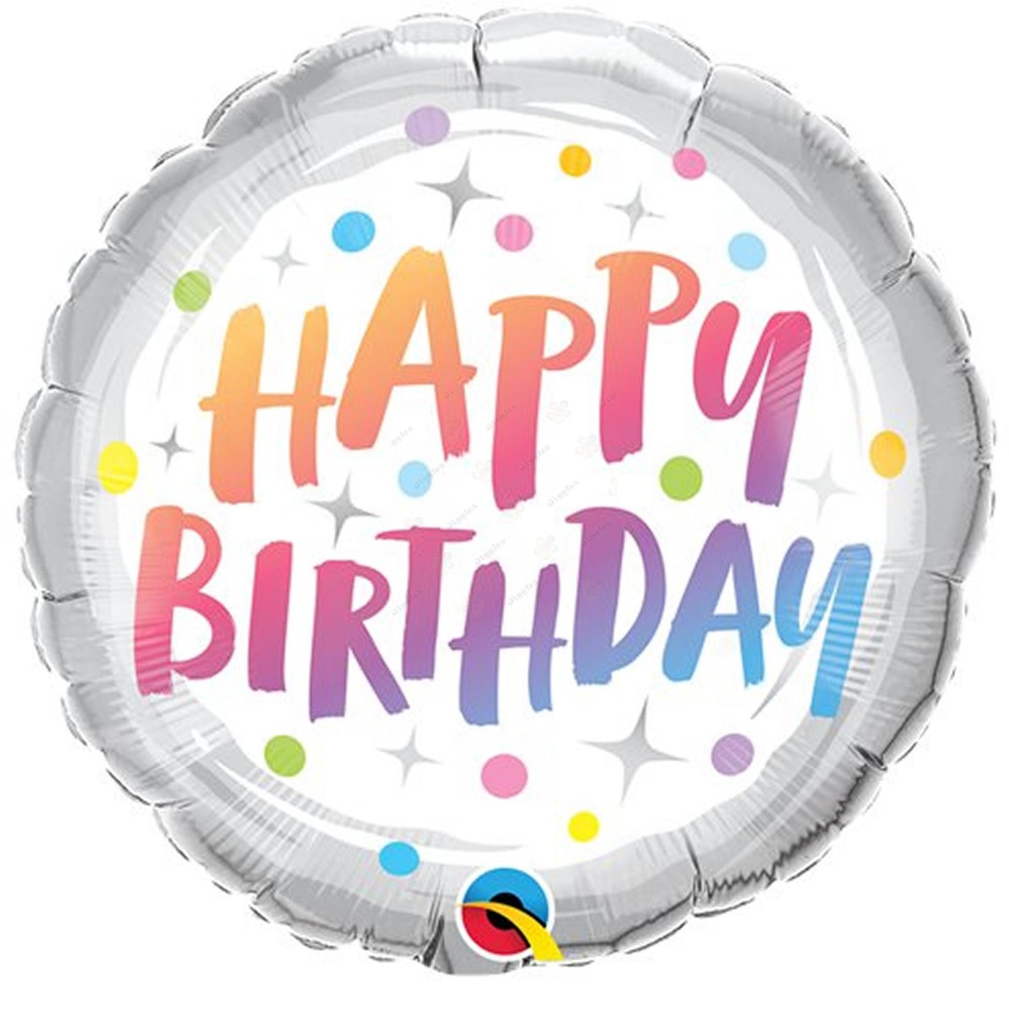 Happy Birthday Foil Balloon 18" Rainbow Dots