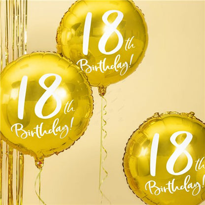 18th Birthday Gold Foil Balloon