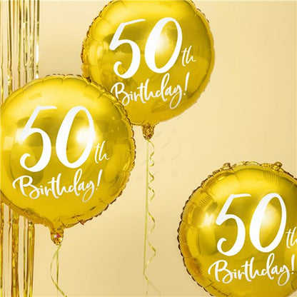 50th Birthday Gold Foil Balloon