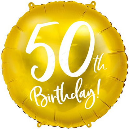 50th Birthday Gold Foil Balloon