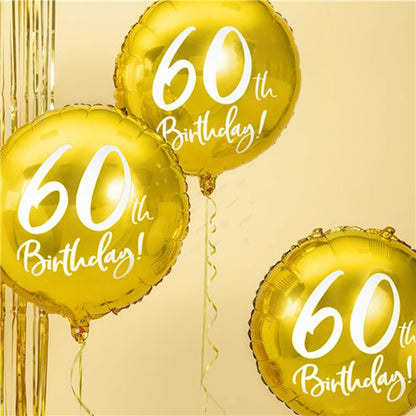 60th Birthday Gold Foil Balloon