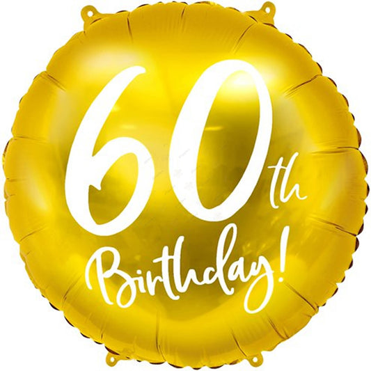 60th Birthday Gold Foil Balloon