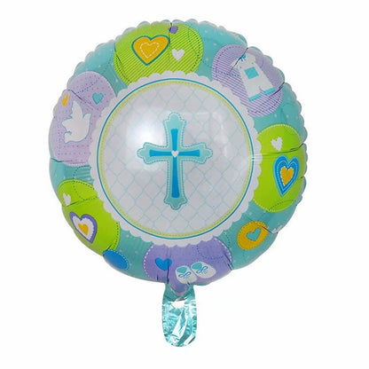 Christening/ Baptism Foil Balloon Blue & Pink