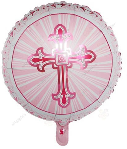 Christening/ Baptism Foil Balloon Blue & Pink