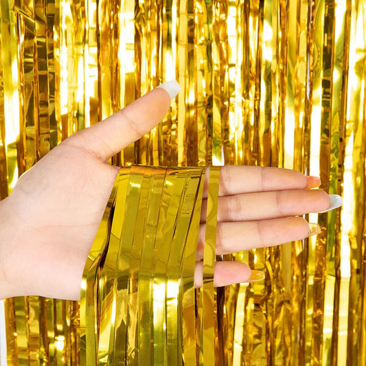 Glossy Gold Foil Fringe Curtain