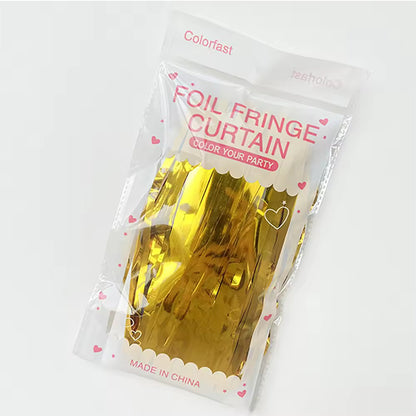 Glossy Gold Foil Fringe Curtain