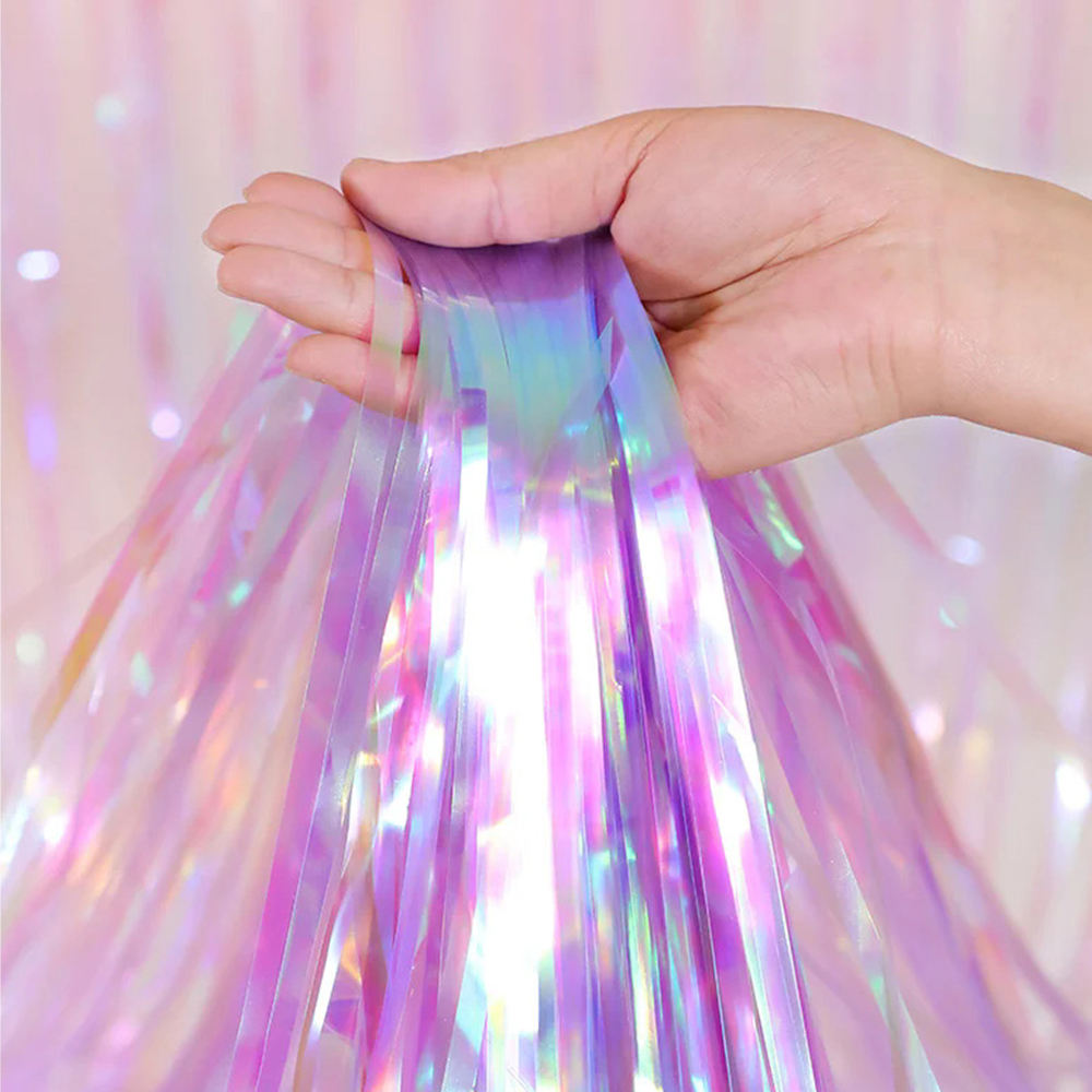 Iridescent Purple Foil Fringe Curtain