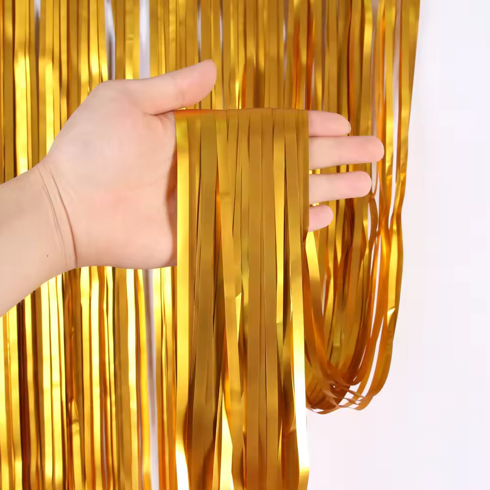 Matte Gold Foil Fringe Curtain